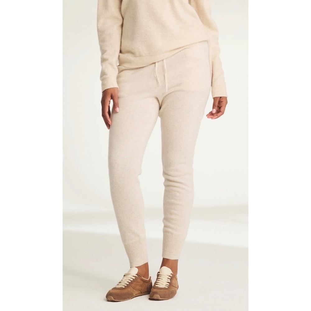 Naadam Signature 100% Cashmere Jogger Pants Oatmeal XXS